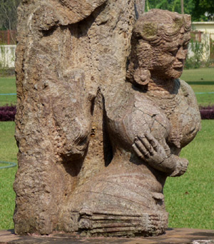 Preserved ruined sculpture in front of Museum