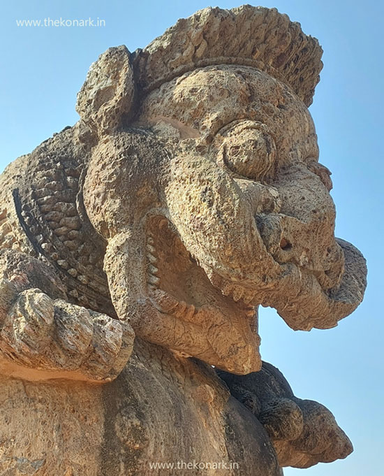 Lion(Simha) face of the Gaja-Simha sculpture