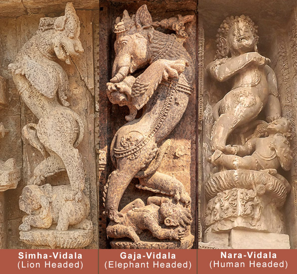 Different types of Vidalas in Konark