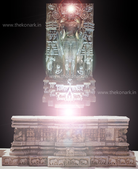 Imaginary representation of the floating Sun Idol in Konark Temple