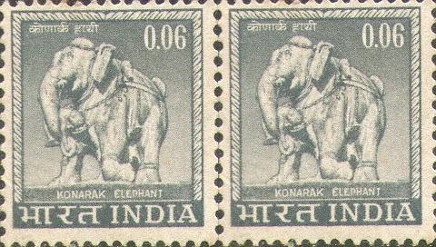 Konark war elephant on Indian postal stamp